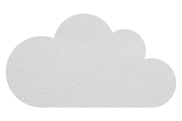 Gray textured paper cloud sticker design element