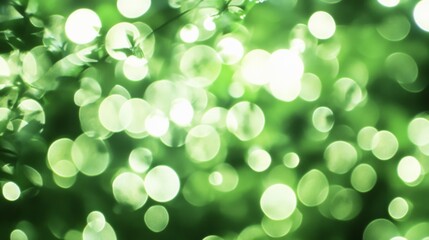 Obraz premium Ethereal Green Bokeh Bliss: Nature's Vibrant Tapestry