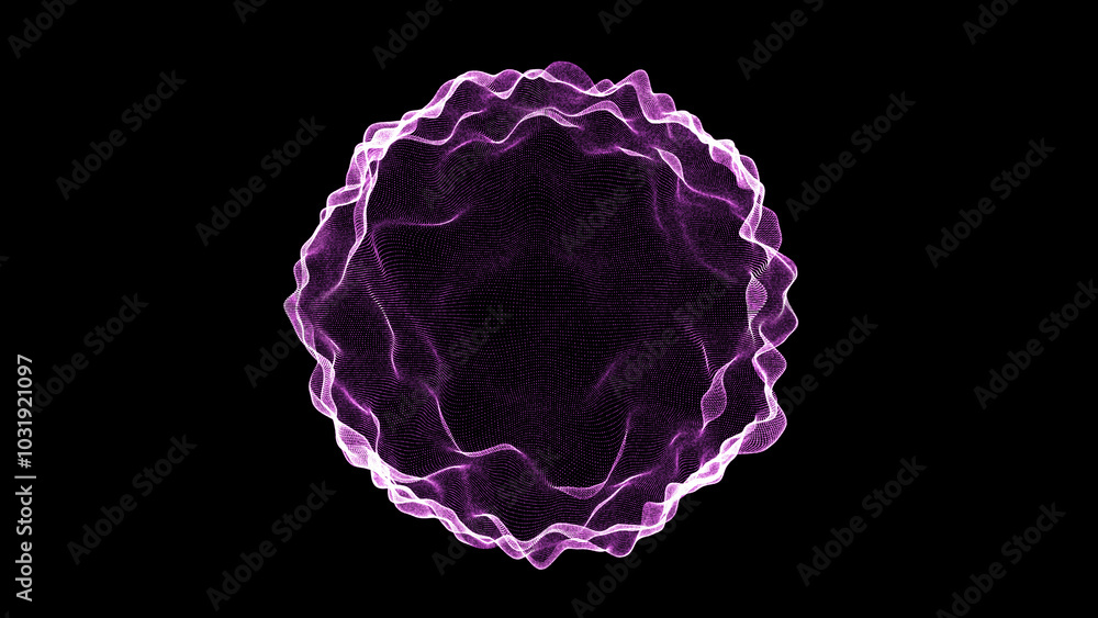 Aufkleber technology pink sphere with connecting dots and lines. digital abstract network structure. 3d render