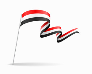 Yemeni flag wavy background layout. Vector illustration.