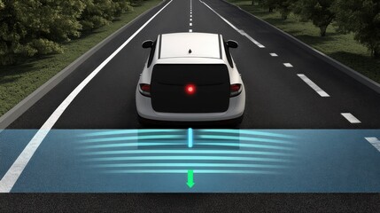 Fototapeta premium The future of autonomous driving technology full of technology.