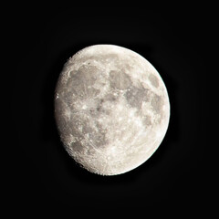 Moon isolated on black background