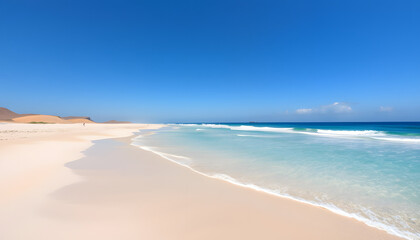 beach and ocean, Praia de Chaves, Boa Vista, Cape Verde isolated with white highlights, png