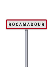 Panneau d'entrée de la ville de Rocamadour (Lot) en vectoriel