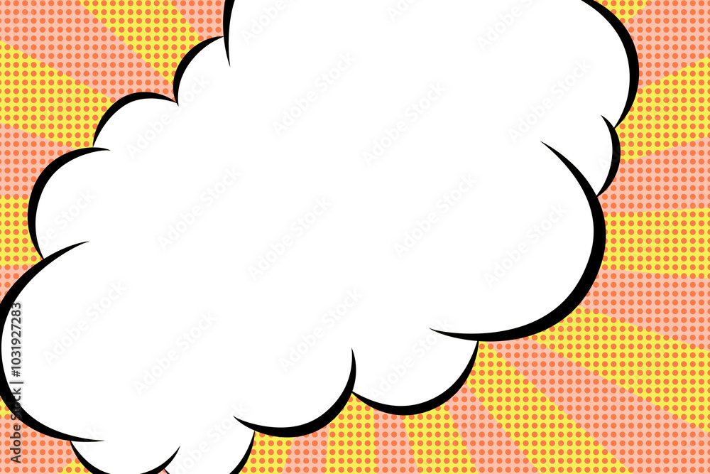 Poster cloud cartoon effect speech bubble design element