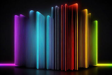 Fototapeta premium abstract background of lines with neon lights