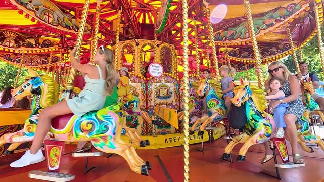 Colorful Carousel Ride in London