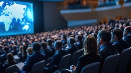 A global business leadership summit, where influential business leaders share insights on global corporate strategies and multinational operations