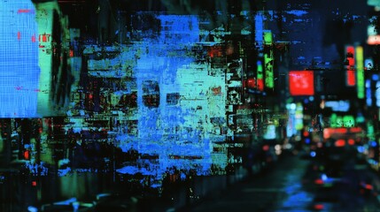 Vibrant and Dynamic Urban Cityscape at Night