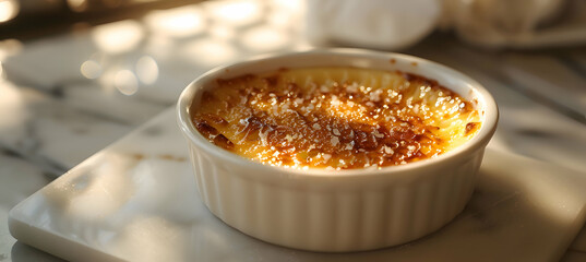 A gourmet creme brulee with a hint of vanilla and a sprinkle of sea salt