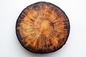 Rustic Wood Log Slice with Detailed Grain Patterns