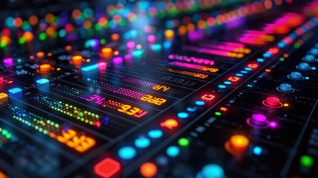 Business Analytics, vibrant colors, graphs and charts, close-up, informative