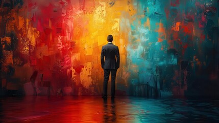 Business Leadership, vibrant colors, professional setting, dynamic scenes, inviting