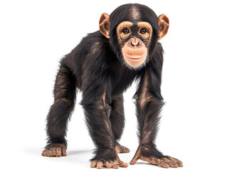 Fototapeta premium Playful chimpanzee, isolated on white background