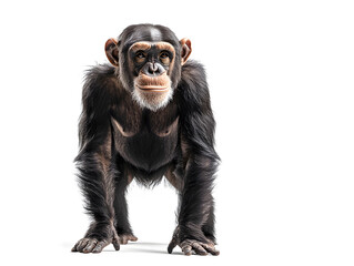 Naklejka premium Playful chimpanzee, isolated on white background