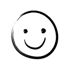 Black smiling face png brush stroke texture, transparent background