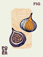 Bright and easy to execute seamless pattern in pop art style. Linear drawing of fruits with color fill is a modern type of printed art for branding, advertising, summer discounts and sales