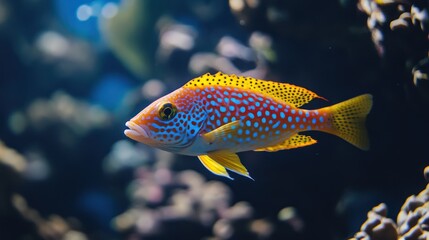 Obraz premium Colorful Fish Swimming in a Tropical Reef