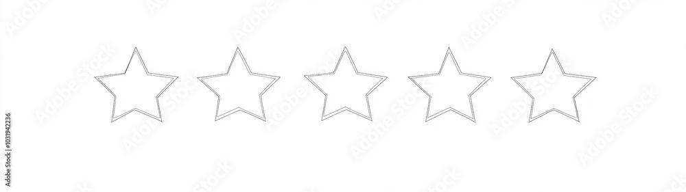 Poster a row of five stars with a white background. the stars are all the same size and are evenly spaced