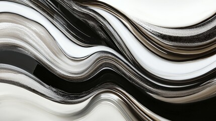 Swirling Monochromatic Abstraction with Flowing Waves of Contrasting Tones