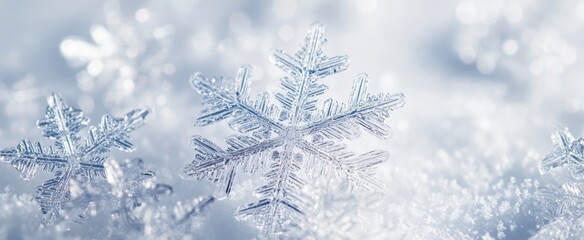 The Beautiful Snowflakes in Winter