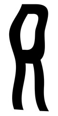Naklejka premium Letter R png black distort font, transparent background