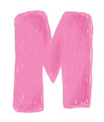 Letter M png crayon font, transparent background