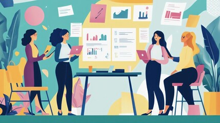 Female entrepreneurs pitching their business ideas to investors, demonstrating confidence and innovation in the world of entrepreneurship