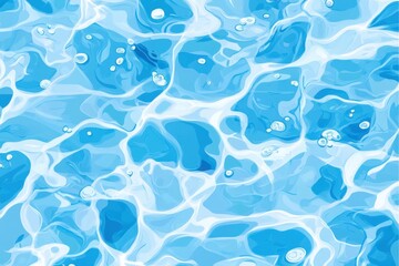 Obraz premium The image is of a body of water with blue waves and white bubbles. The water appears to be calm and peaceful, with the bubbles floating on the surface. Scene is serene and tranquil. Anime drawing