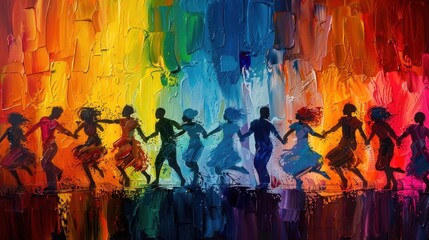 Obraz premium Festive Celebration, vibrant colors, joyful scenes, dynamic action, inviting