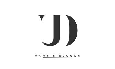 UD, DU, U, D Abstract Letters Logo Monogram