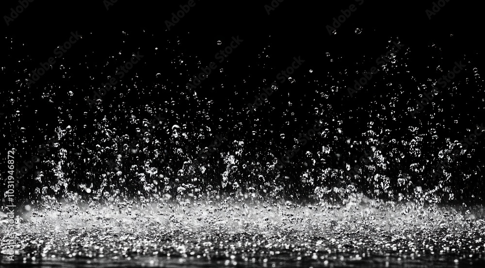 Poster a large amount of rain falling from the sky, creating a wet and gloomy atmosphere. the raindrops are