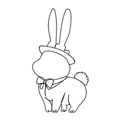 Bunny rabbit in continuous line art drawing style. Hare black linear sketch isolated on Vector illustration
A minimalist line art illustration of a rabbit sitting next, all depicted with smooth, 