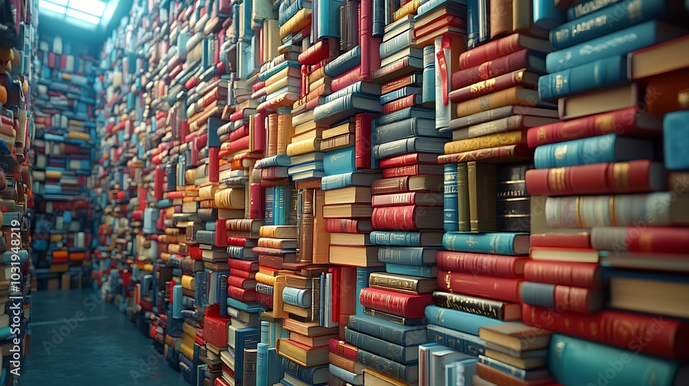 Poster delightful 3d illustration celebrating world book day highlighting a magical bookshelf overflowing w