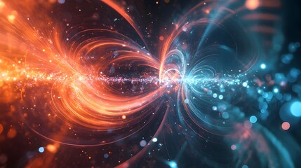 Fototapeta premium Quantum Superposition Multiprocessing Energy Burst Cosmic Illumination