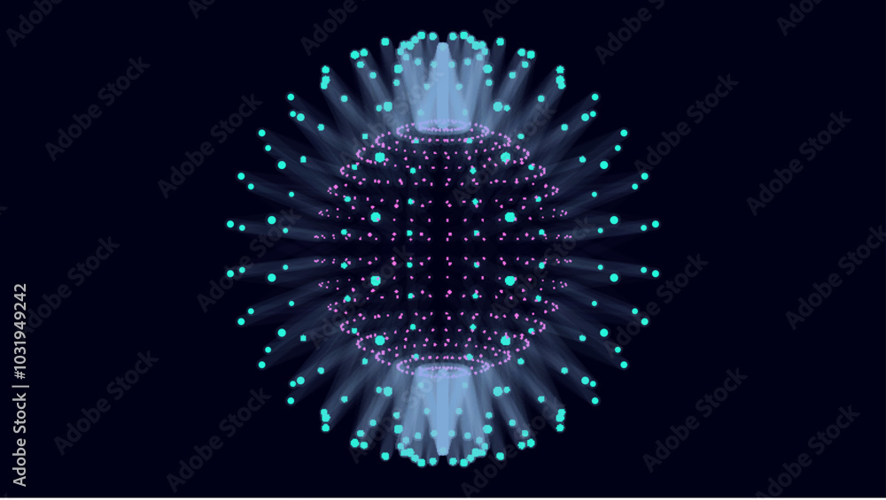 Poster blue sphere consisting of points and lines. modern wireframe elements. technology grid sphere. vecto