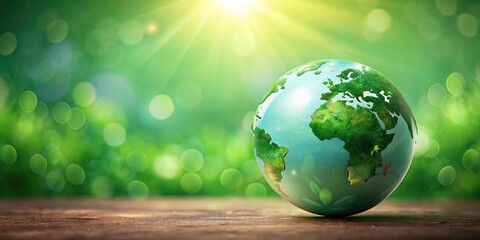 Creative Illustration of Globe on Light Green Background for World Environment Day, Ozone Layer Protection, and Earth Day Awareness