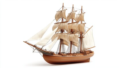 This wooden model of a barque ship is a perfect gift for any nautical enthusiast. It is meticulously crafted and features intricate details that capture the beauty of this classic sailing vessel