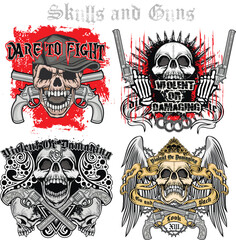 set, gothic sign with skull, grunge vintage design t shirts