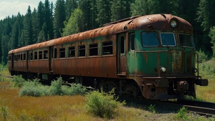 Obraz premium old train on the railway
