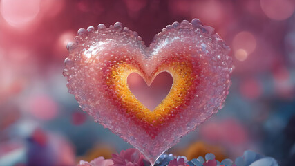 Fototapeta premium Heart shape for Love concept, Valentine's Day concepts. love symbol, concept for Valentine's Day, wedding etc. Heart elements for love concept design. AI generated image