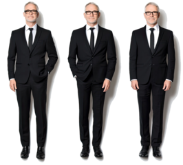 Full Length Portraits of Professional Middle-Aged Businessmen in Suits Generative AI