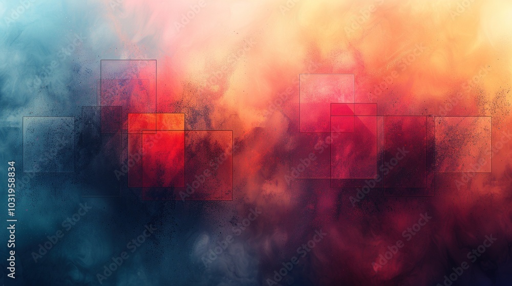 Poster abstract colorful design with blurred shapes and gradients.