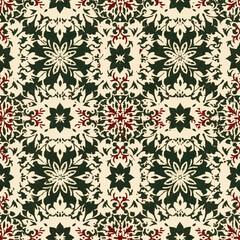 Fototapeta premium christmas snowflakes Seamless Pattern vintage old style retro Toile De Jouy Vintage color 