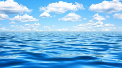 Fototapeta premium Serene Seascape: Vast Ocean Under Picturesque Skies