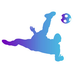 Soccer Player Silhouette with Gradient Color Design. Isolated Vector Illustration.