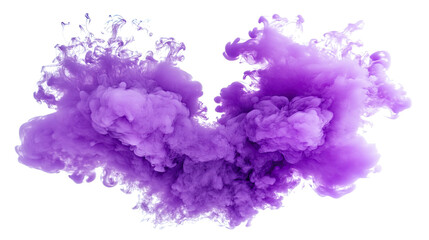 Abstract Purple Smoke Clouds on a Blank Background Generative AI
