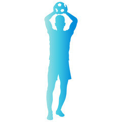Soccer Player Silhouette with Gradient Color Design. Isolated Vector Illustration.