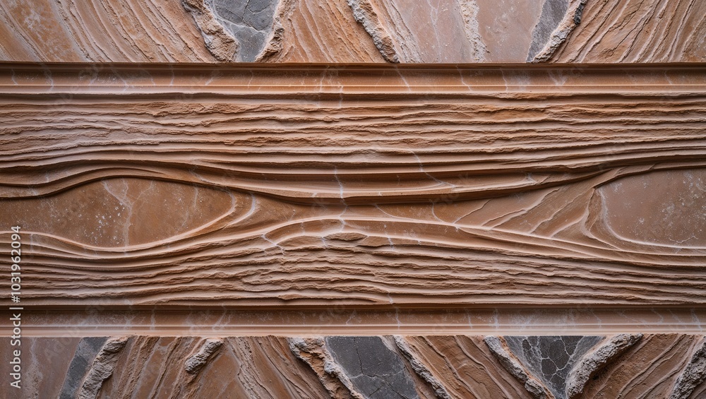 Wall mural A close-up of a carved stone surface with intricate details.