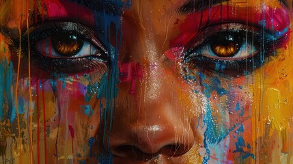 Urban Art Collectives, vibrant colors, dynamic scenes, indoor setting, modern